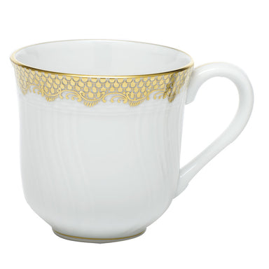 Herend White W/gold Border Mug (10 Oz) 3.5"h - Gold