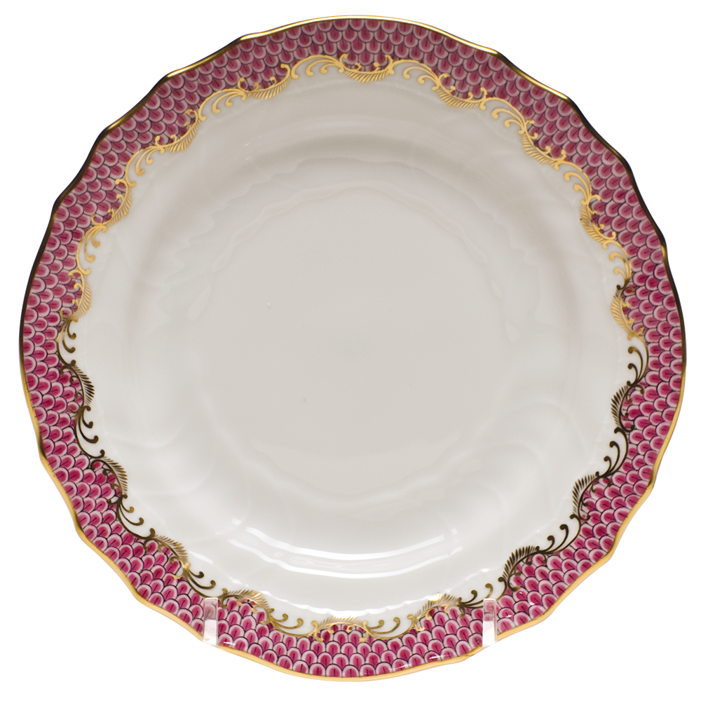 Fish Scale Pink Border Bread And Butter Plate 6"d
