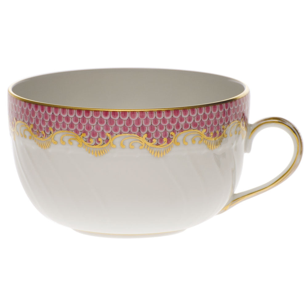 Herend White W/pink Border Canton Cup (6 Oz) - Pink