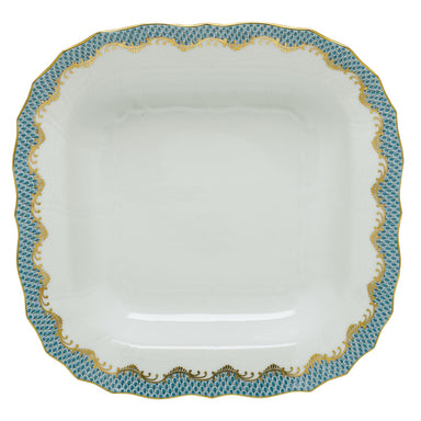 Herend A-etqh Square Fruit Dish 11"sq - Turquoise