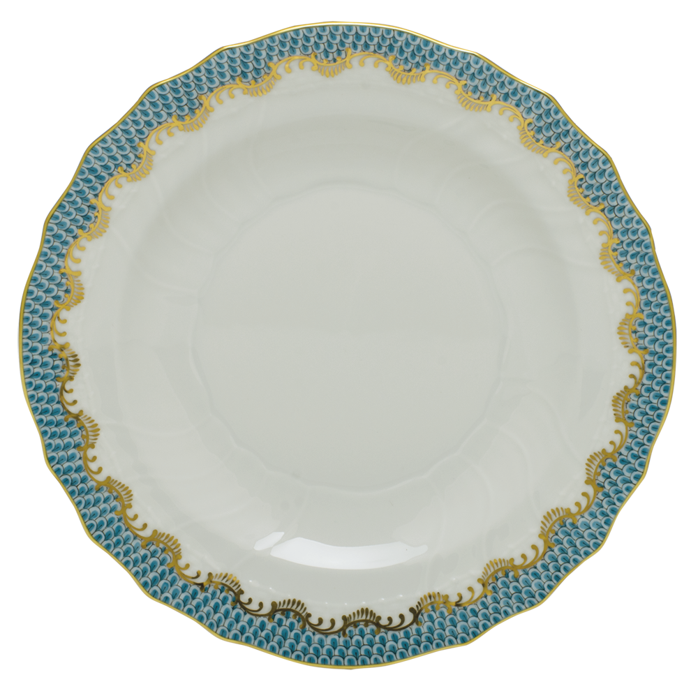 Fish Scale Turquoise Salad Plate 7.5"d