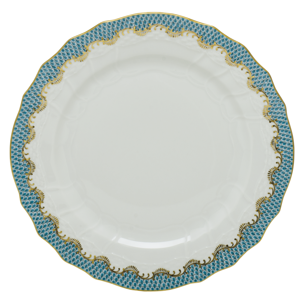 Fish Scale Turquoise Service Plate 11"d