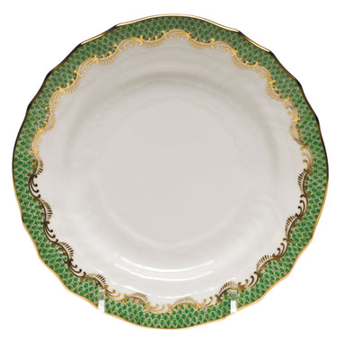 Herend White W/green Border Bread And Butter Plate 6"d - Jade