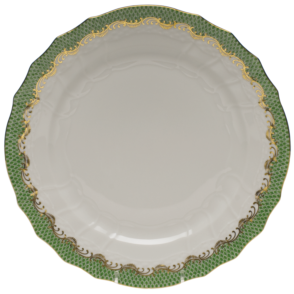 Fish Scale Jade Border Service Plate 11"d