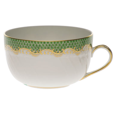 Herend White W/green Border Canton Cup (6 Oz) - Jade