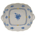 Herend Chinese Bouquet Blue Square Cake Plate W/handles  9.5"sq - Blue