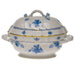 Herend Chinese Bouquet Blue Tureen W/branch  (2 Qt) 9.5"h - Blue