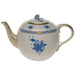 Herend Chinese Bouquet Blue Tea Pot W/rose  (60 Oz) 6.5"h - Blue