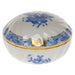 Herend Chinese Bouquet Blue Ring Box  2.75"d - Blue