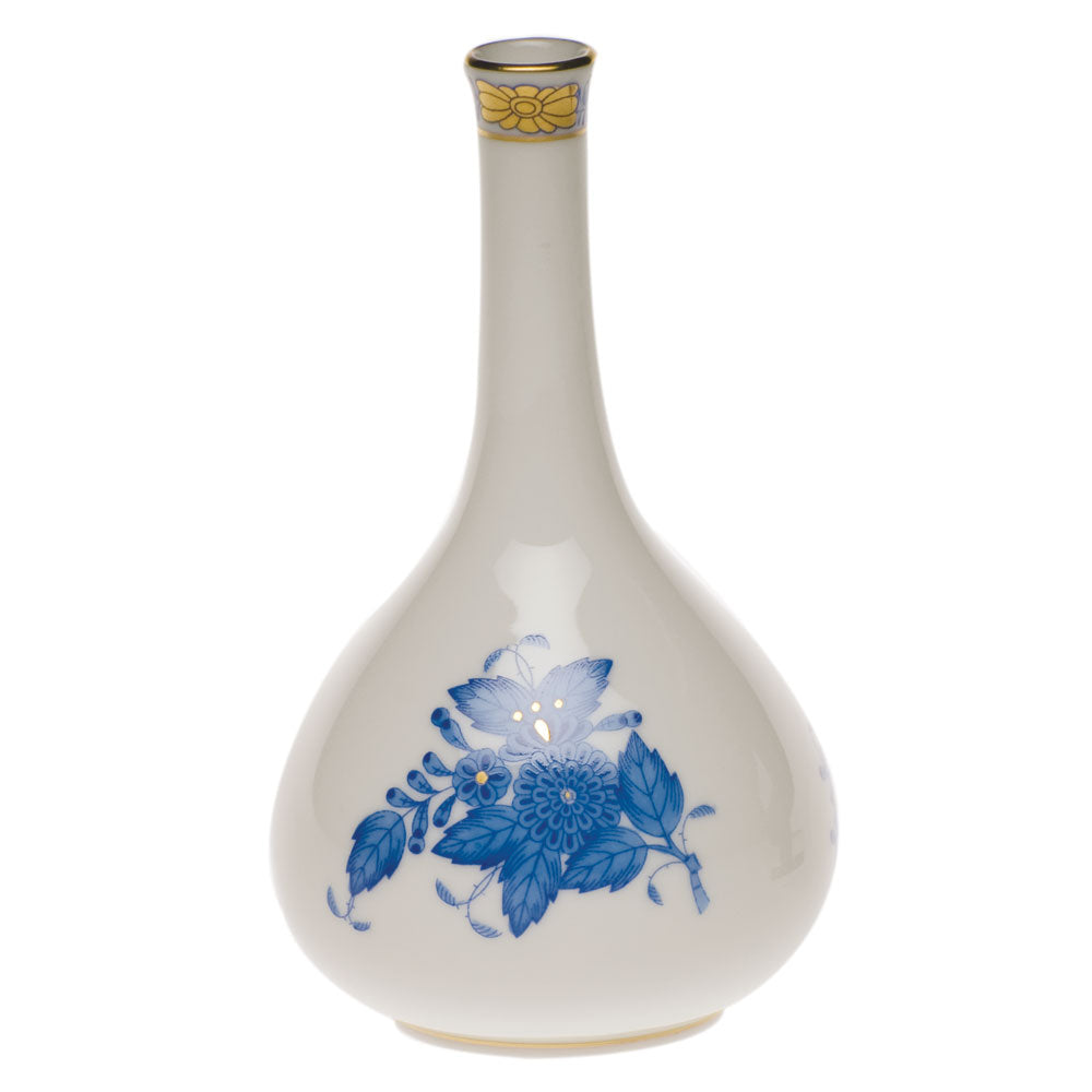 Herend Chinese Bouquet Blue Medium Bud Vase 5.25"h - Blue