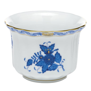 Herend Chinese Bouquet Blue Mini Cachepot 4.5"l X 4.5"h