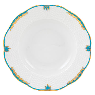 Herend A-bgntq1 Rim Soup Plate 8"d - Turquoise