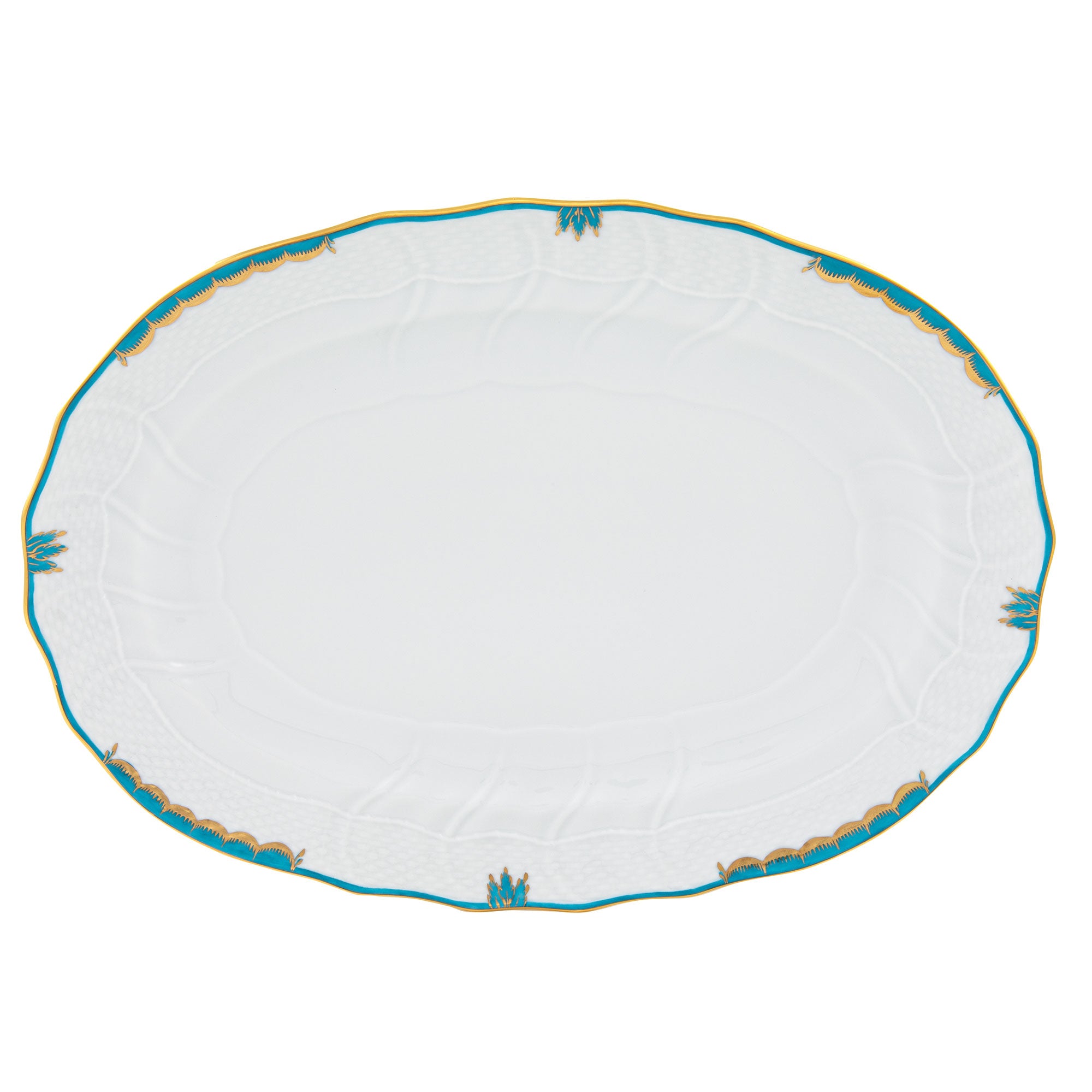 Herend A-bgntq1 Platter 15"l X 11.5"w - Turquoise