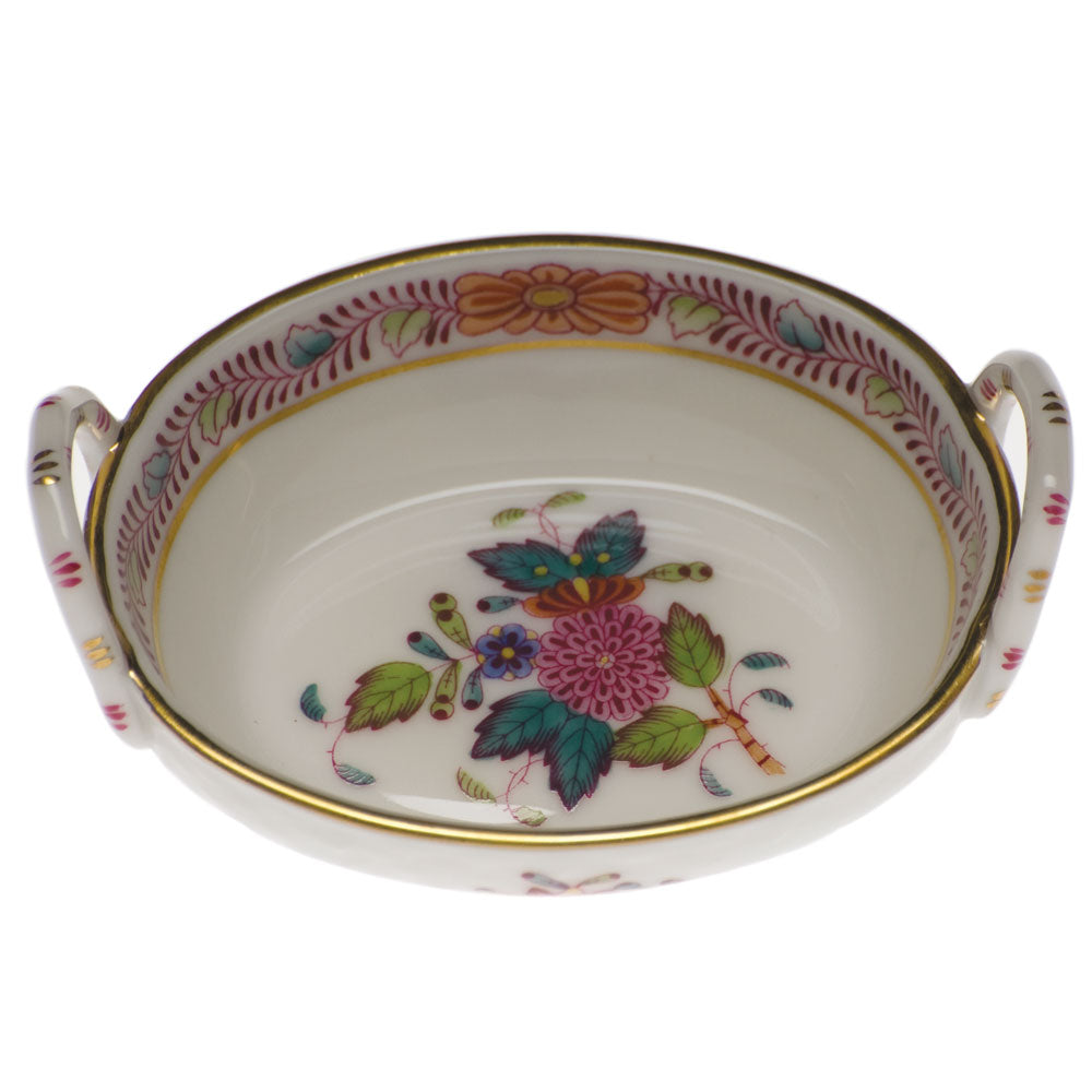 Herend Chinese Bouquet Multicolor Small Basket W/handles 2.75"l X 2.25"w - Multicolor