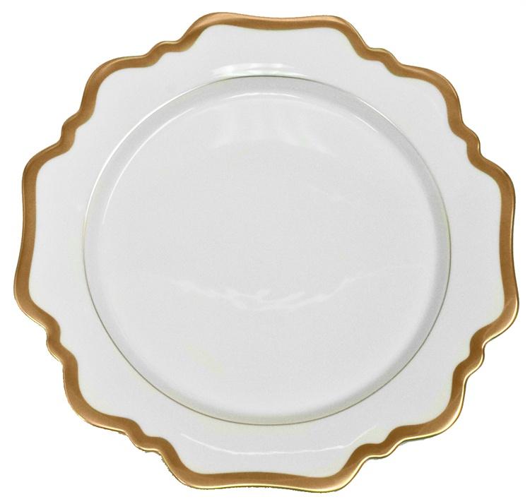Anna Weatherley Antique White/Gold Dinner Plate