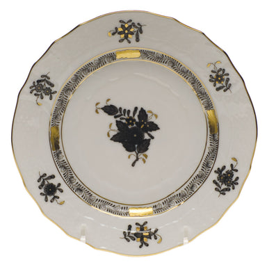 Herend Chinese Bouquet Black Bread And Butter Plate 6"d - Black