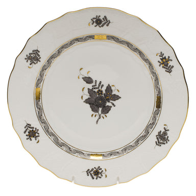 Herend Chinese Bouquet Black Dinner Plate 10.5"d - Black
