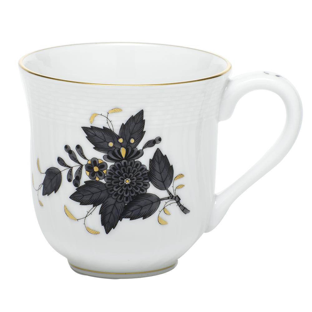 Chinese Bouquet Black Mug (10 Oz) 3.5"h - Black