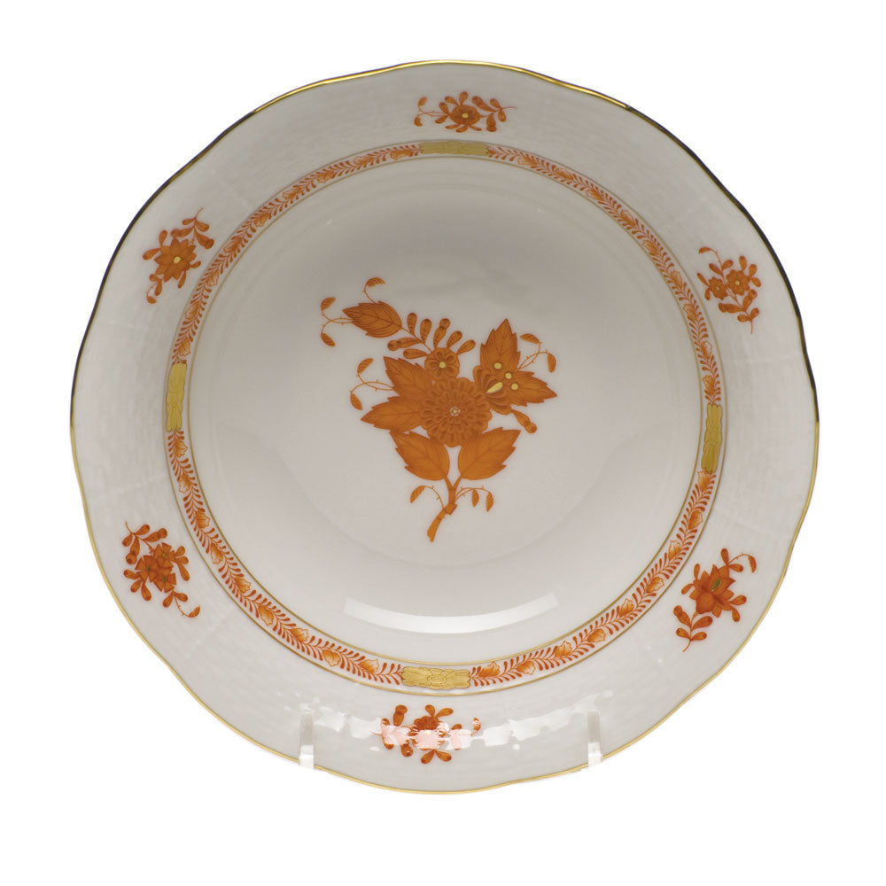 Herend Chinese Bouquet Rust Oatmeal Bowl  6.5"d - Rust