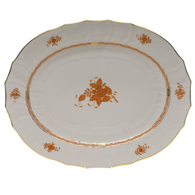 Herend Chinese Bouquet Rust Turkey Platter  18"l X 14.5"w - Rust