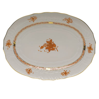 Herend Chinese Bouquet Rust Platter  15"l X 11.5"w - Rust