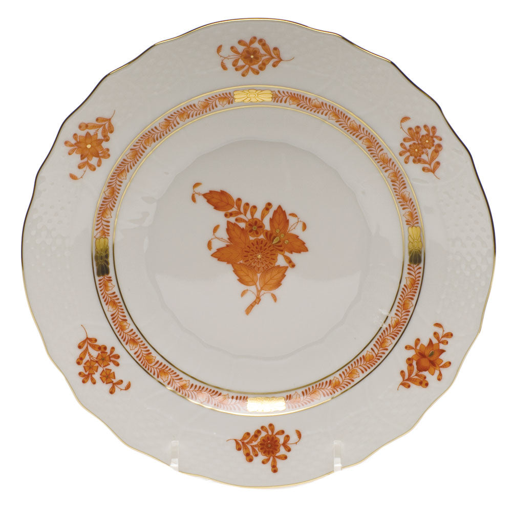 Herend Chinese Bouquet Rust Salad Plate  7.5"d - Rust