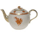 Herend Chinese Bouquet Rust Tea Pot W/rose  (36 Oz) 5.5"h - Rust