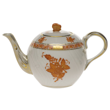 Herend Chinese Bouquet Rust Tea Pot W/butterfly (12 Oz) 4"h - Rust