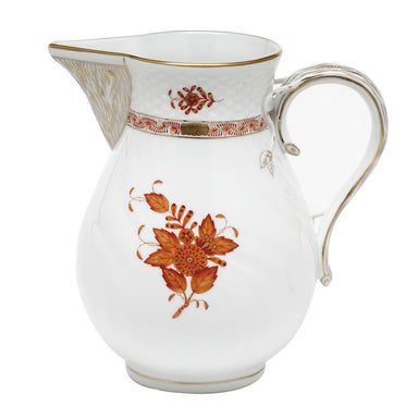 Herend Chinese Bouquet Rust Pitcher (60 Oz) 7.75"h - Rust