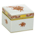 Herend Chinese Bouquet Rust Square Box 2.25"l X 2.25"w X 2"h