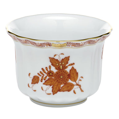 Herend Chinese Bouquet Rust Mini Cachepot 4.5"l X 4.5"h