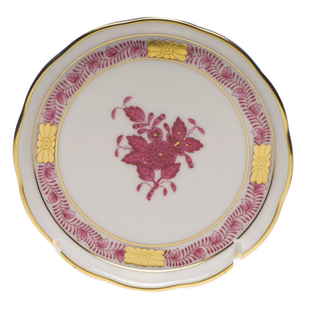 Herend Chinese Bouquet Raspberry Coaster 4"d - Raspberry