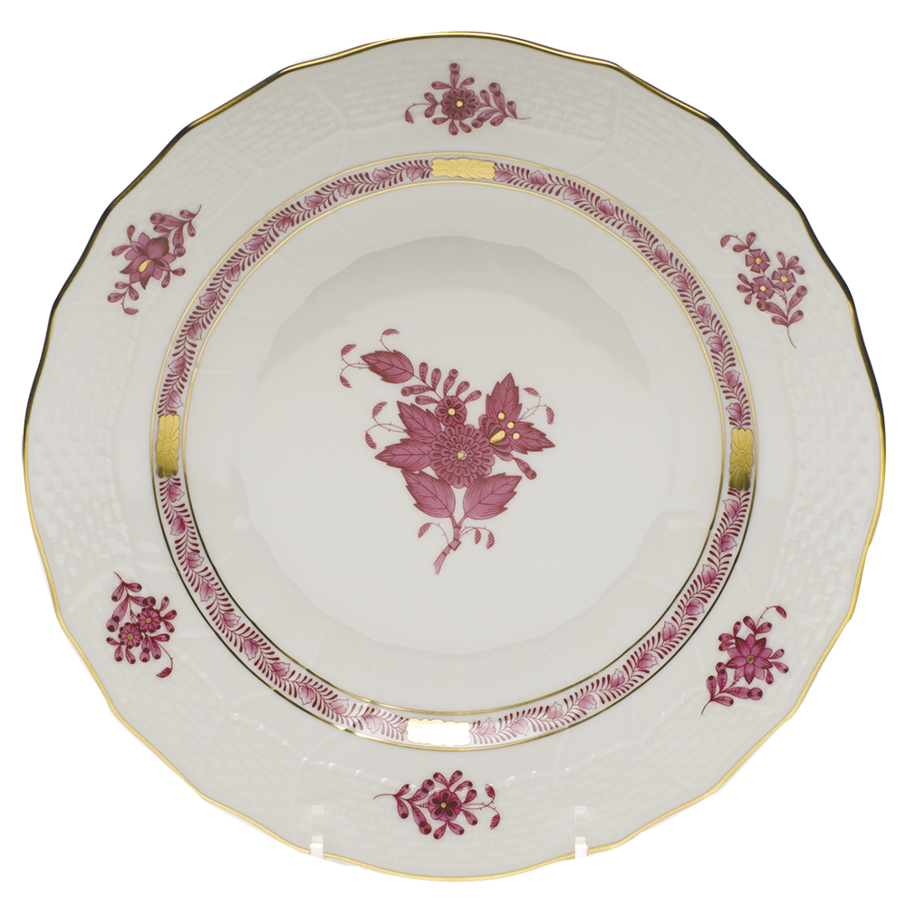 Chinese Bouquet Raspberry Dessert Plate  8.25"d