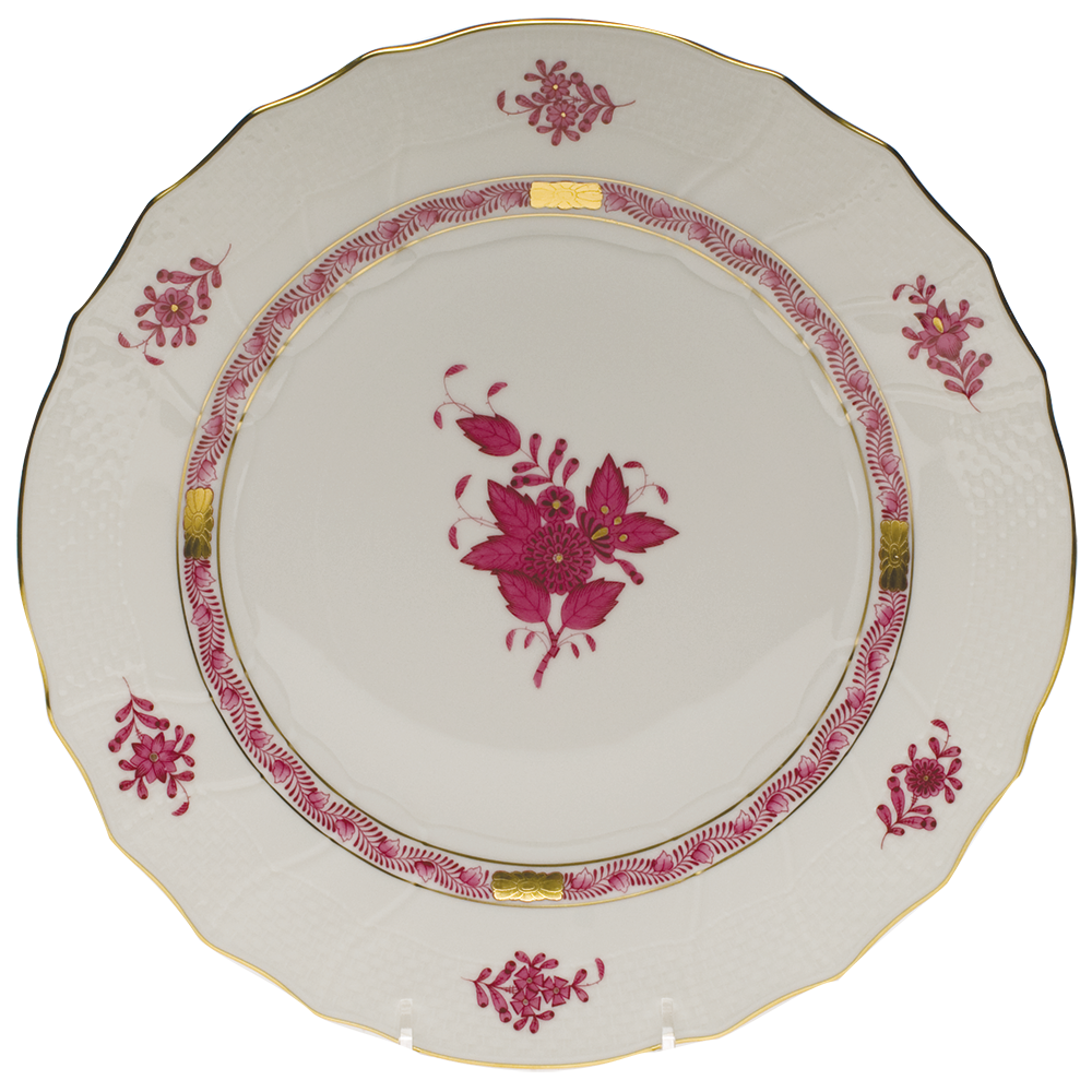 Chinese Bouquet Raspberry Dinner Plate  10.5"d
