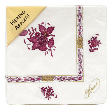 Herend Chinese Bouquet Raspberry Paper Napkins Pack Of 20 Raspberry