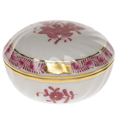 Herend Chinese Bouquet Raspberry Ring Box  2.75"d - Raspberry