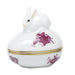 Herend Chinese Bouquet Raspberry Egg Bonbon W/bunny 3"l X 3"h