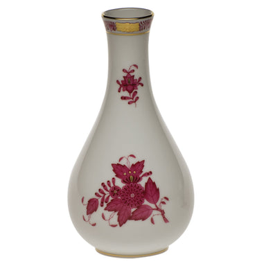 Herend Chinese Bouquet Raspberry Vase  6.5"h - Raspberry