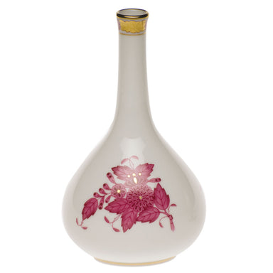 Herend Chinese Bouquet Raspberry Medium Bud Vase 5.25"h - Raspberry