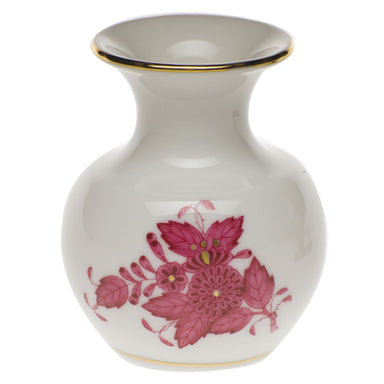 Herend Chinese Bouquet Raspberry Medium Bud Vase W/lip 2.75"h - Raspberry