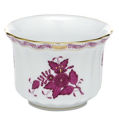 Herend Chinese Bouquet Raspberry Mini Cachepot 4.5"l X 4.5"h