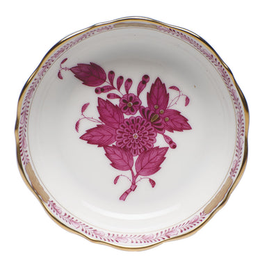 Herend Chinese Bouquet Raspberry Mini Scalloped Dish 3.25"l X 0.75"h - Raspberry