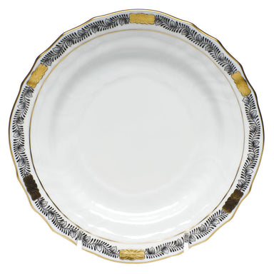 Herend Chinese Bqt Garland Black Bread And Butter Plate 6"d - Black