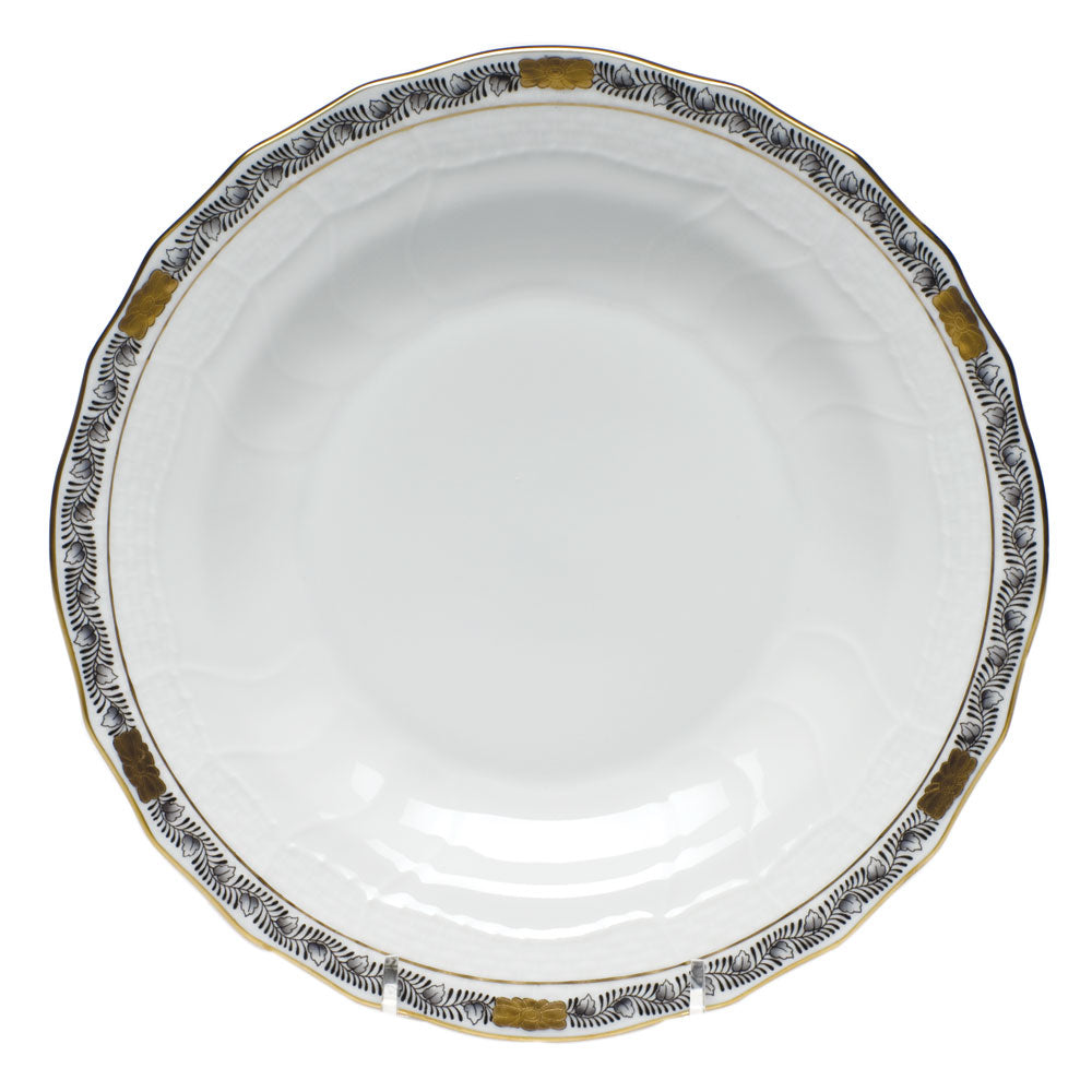 Herend Chinese Bqt Garland Black Dessert Plate 8.25"d - Black