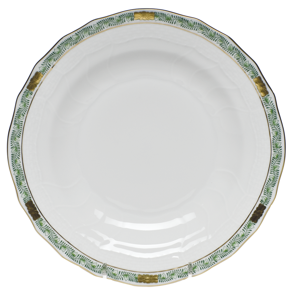 Chinese Bqt Garland Green Dessert Plate 8.25"d - Green