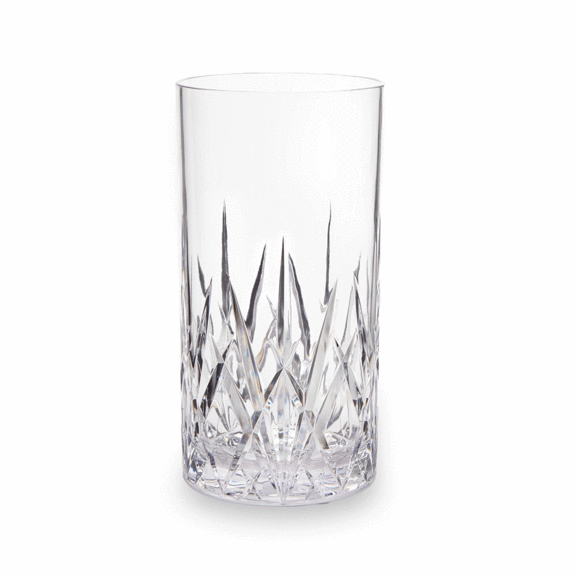 Crystal Cut Plastic Highball Glasses Cocktail Tumblers