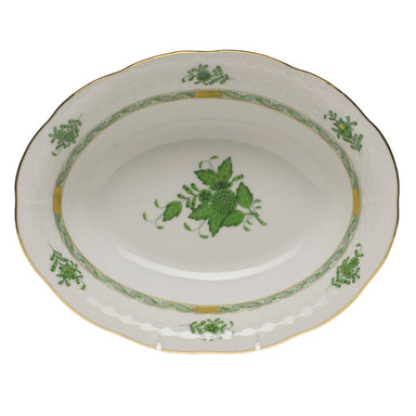 Herend Chinese Bouquet Green Oval Veg Dish  10"l X 8"w - Green