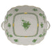 Herend Chinese Bouquet Green Square Cake Plate W/handles  9.5"sq - Green
