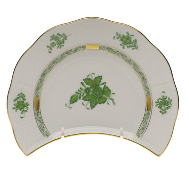 Herend Chinese Bouquet Green Crescent Salad  7.25"l X 5"w - Green