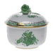 Herend Chinese Bouquet Green Cov Sugar W/rose  (4 Oz) 3.25"h - Green